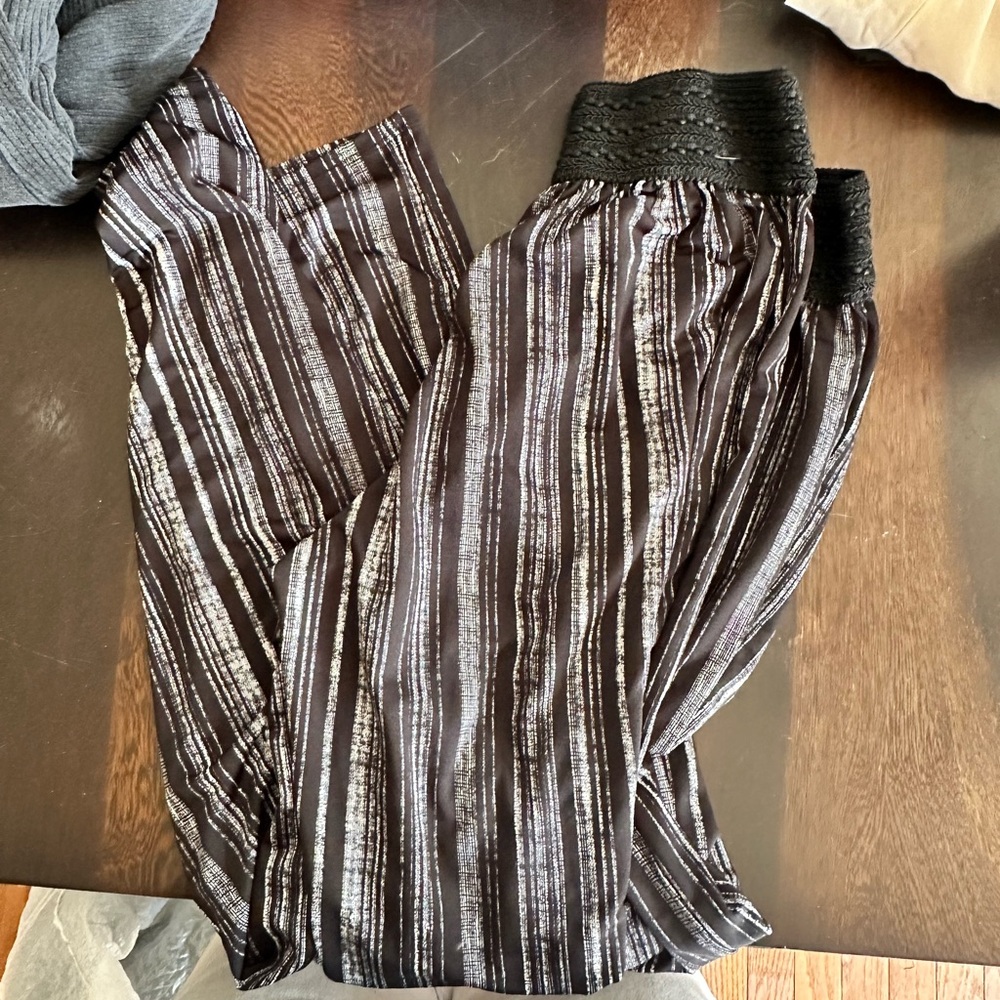 Striped Black and White Pants